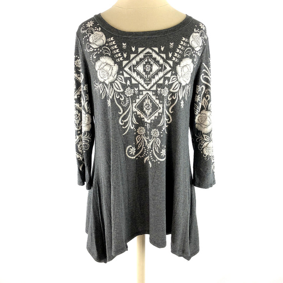 civies civilian clothing Tops - civies civilian clothing embroidered Floral Top